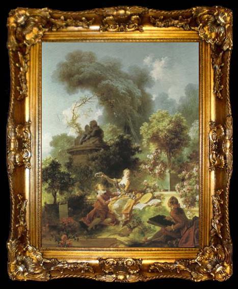 framed  Jean-Antoine Watteau The Lover Crowned (mk08), ta009-2